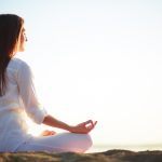 A lady in meditation