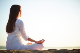 A lady in meditation