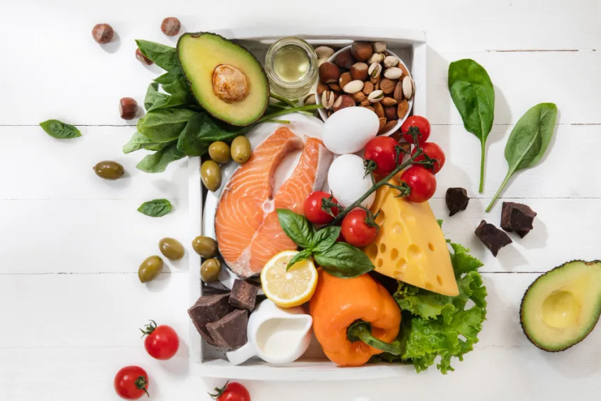 Image of salmon, nuts and berries