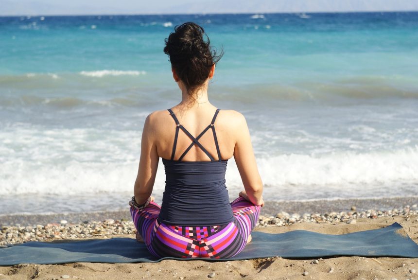 Lady meditating