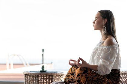 A lady in meditation