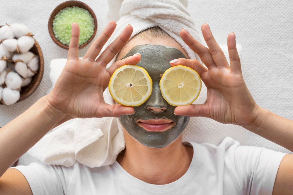 A lady using natural beauty products