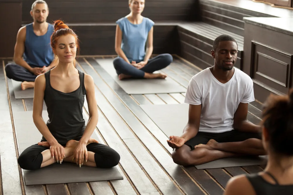 An image of people in meditation